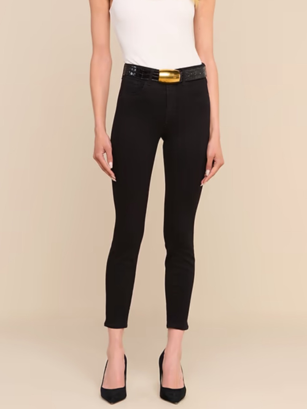 l’agence black high rise margot jean noir cotton blend